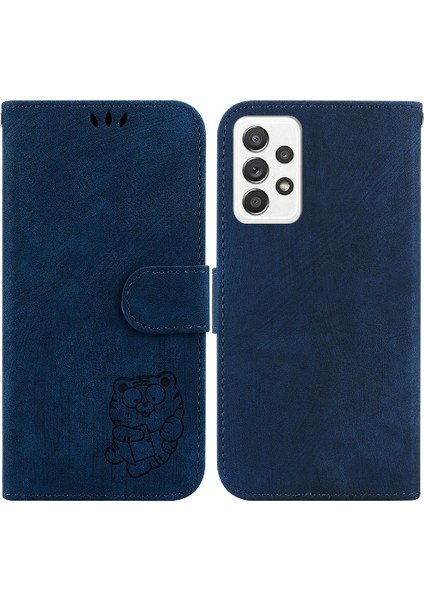 Samsung Galaxy A72 5g/4g Kabartmalı Sevimli Kaplan Flip Folio Cüzdan (Yurt Dışından)