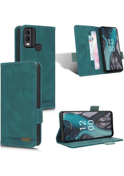 Nokia C22 Deri Folio Flip Case Kart Ekleme Tam Kapak Için Kılıf (Yurt Dışından)