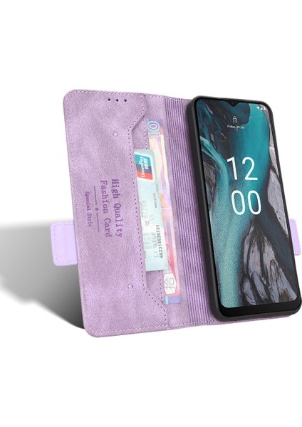 Nokia C22 Deri Folio Flip Case Kart Ekleme Tam Kapak Için Kılıf (Yurt Dışından)