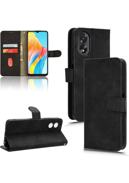 Oppo A38 4g Deri Için Kılıf Kart ile Folio Flip Case Koruyucu Kapak (Yurt Dışından)