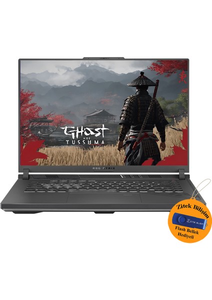 Rog Strix G16 I7-13650HX 64GB 2 Tb SSD Rtx 4060 165 Hz 16" Fhd Dos G614JV-N3159 ZI710 + Zitek 16 GB Flash Bellek