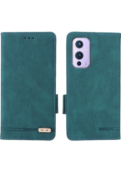 Kart Tutucu Kickstand ile Oneplus 9 Deri Folio Flip Case Için Kılıf (Yurt Dışından)