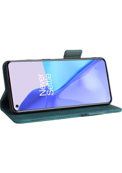 Kart Tutucu Kickstand ile Oneplus 9 Deri Folio Flip Case Için Kılıf (Yurt Dışından)