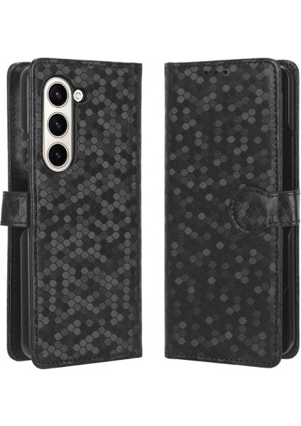 Samsung Galaxy Z Için Kılıf Fold 5 Geometrik Desen Deri Cüzdan Kapak (Yurt Dışından)