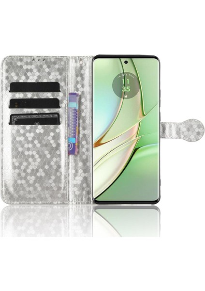 Motorola Kenar 40 Manyetik Toka Geometrik Desen Deri Cüzdan Için Kılıf (Yurt Dışından) fırsatları