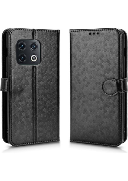 Oneplus 10 Için Kılıf Pro 5g Manyetik Toka Geometrik Desen Deri Cüzdan (Yurt Dışından)