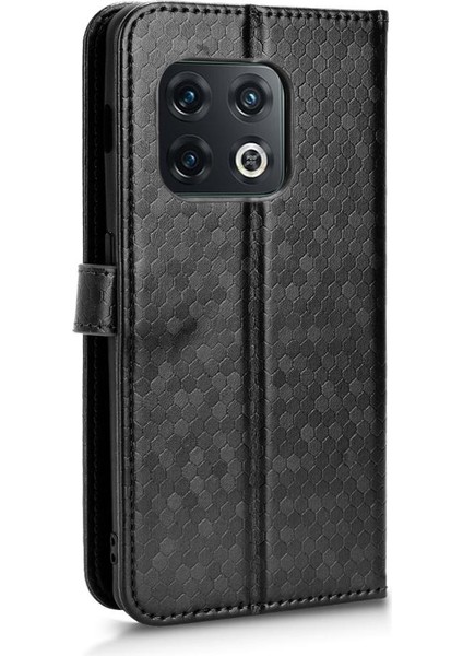 Oneplus 10 Için Kılıf Pro 5g Manyetik Toka Geometrik Desen Deri Cüzdan (Yurt Dışından)