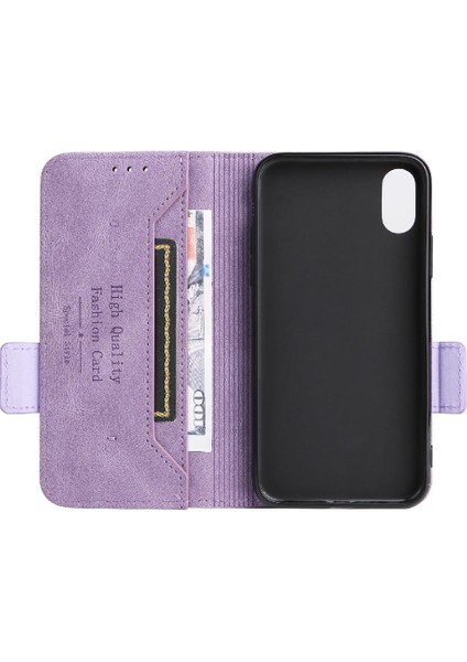 Kart Tutucu ile iphone X/xs Için Kılıf Kickstand Deri Folio Flip Case (Yurt Dışından)