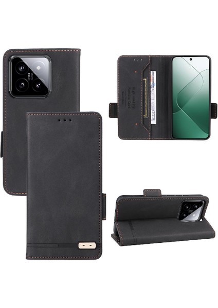 Xiaomi 14 Için Kılıf Koruyucu Kapak Deri Kart ile Folio Flip Case (Yurt Dışından)