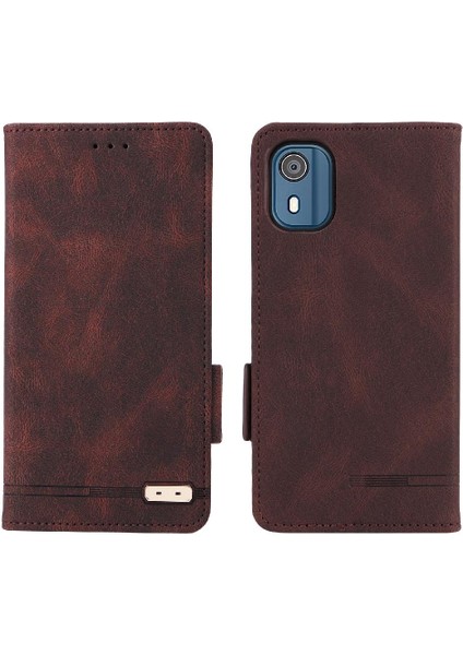 Nokia C02 Deri Folio Flip Case Için Kılıf Tam Koruma Koruyucu (Yurt Dışından)