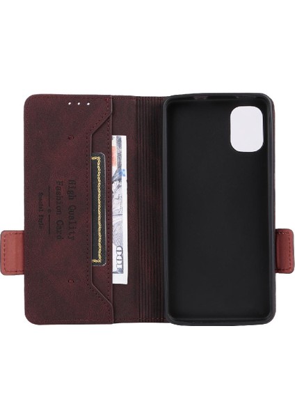 Nokia C02 Deri Folio Flip Case Için Kılıf Tam Koruma Koruyucu (Yurt Dışından)