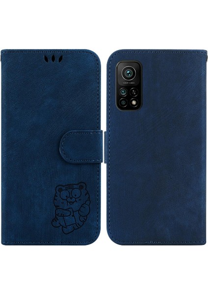 Xiaomi Mi 10T/10T Pro 5g Kabartmalı Sevimli Kaplan Tutucu Kapak Cüzdan (Yurt Dışından)