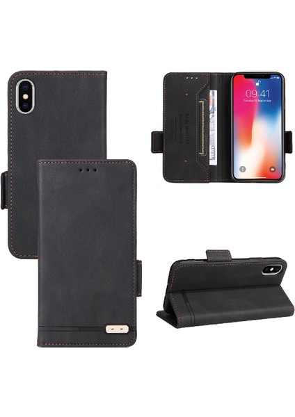 Kart Tutucu ile iphone X/xs Için Kılıf Kickstand Deri Folio Flip Case (Yurt Dışından)