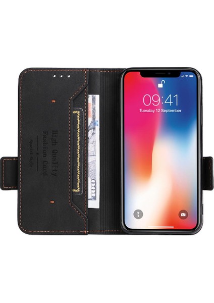 Kart Tutucu ile iphone X/xs Için Kılıf Kickstand Deri Folio Flip Case (Yurt Dışından)