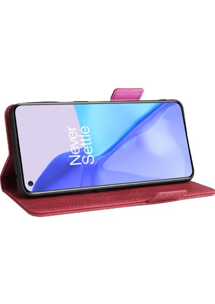 Kart Tutucu Kickstand ile Oneplus 9 Deri Folio Flip Case Için Kılıf (Yurt Dışından)