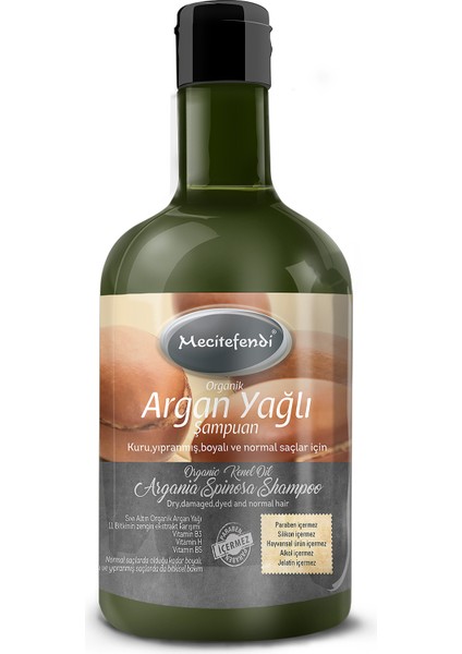 Organik Argan Yağlı Şampuan 400 ml 3'lü