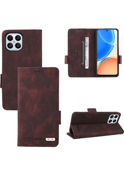 Onur X8 Deri Folio Flip Case Kart Ekleme Koruyucu Tam Için Kılıf (Yurt Dışından)