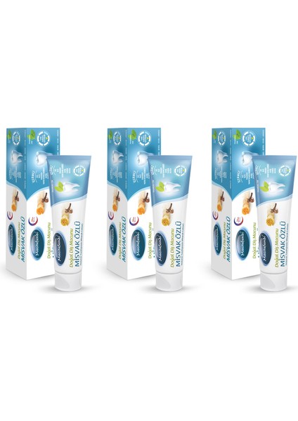 Misvak Özlü Doğal Diş Macunu 75 ml 3lü