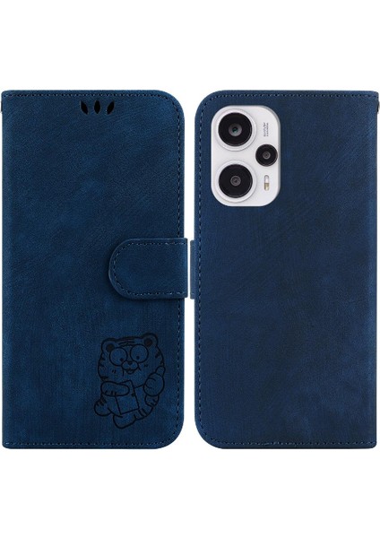 Xiaomi Poco F5 Tutucu Kapak Kabartmalı Sevimli Kaplan Kartı Cep Flip (Yurt Dışından)