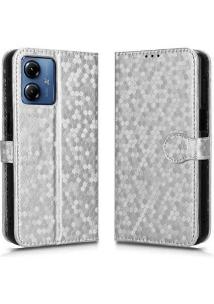 Motorola Moto G14 4g Geometrik Desen Manyetik Toka Deri Kılıf (Yurt Dışından)