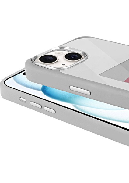 Apple iPhone 14 Kılıf Ekranı Yansıtan Akıllı Nfc Kapak Gri modelleri