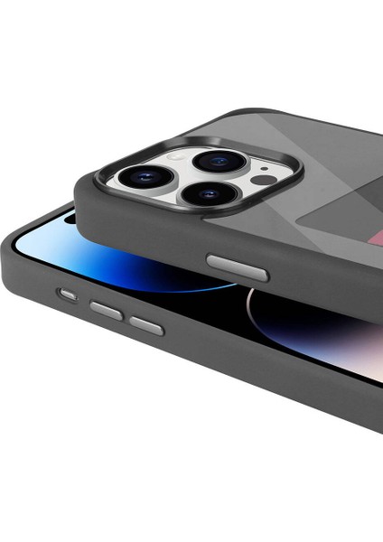 Apple iPhone 14 Pro Kılıf Ekranı Yansıtan Akıllı Nfc Kapak Siyah