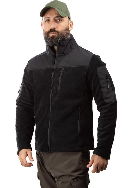 Hovergym Softshell Garnili Taktik Outdoor Polar-Siyah