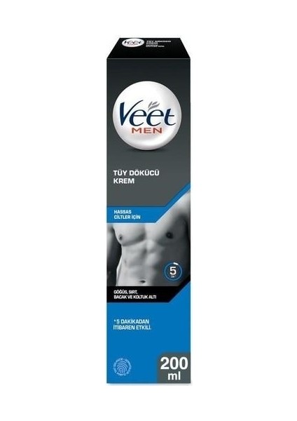 Veet Men Erkeklere Özel Tüy Dökücü Krem Hassas Ciltler 200 ml