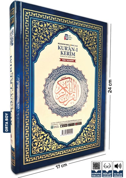 Renkli Satır Altı Türkçe Okunuşlu ve Türkçe Mealli Orta Boy Kuran-ı Kerim