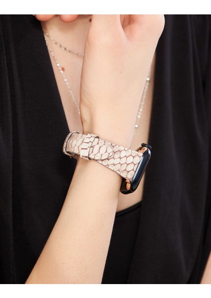 Apple Watch Uyumlu Kadın Kordon 38MM 40MM 41MM 3 4 5 6 7 Se 8 9 Kadın Deri Kordon Bej fiyatları