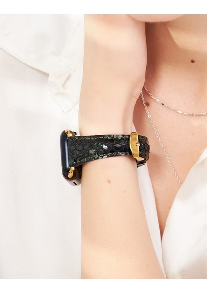 Apple Watch Kadın Kordon 38MM 40MM 41MM 3 4 5 6 7 Se 8 9 Uyumlu Yeşil Kadın Deri Kordon İnce Apple Saat Kayışı fırsatları