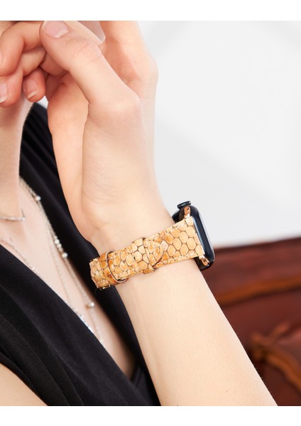 Apple Watch 38MM 40MM 41MM 3 4 5 6 7 Se 8 9 Uyumlu Kadın Deri Kordon Apple Saat Kayışı