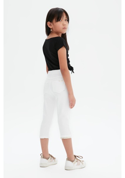 Bg Store Kız Çocuk Beyaz Jean Pantolon 23SS0FM0419 fırsatları