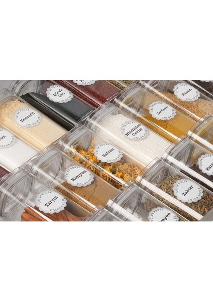 Baharatlık Akrilik Kare Kavanoz 300 cc 18 Adet Vakum Kpk. Şff ve 4 Adet Bhr.z Mdl.düzenleyici Pleksi fırsatları