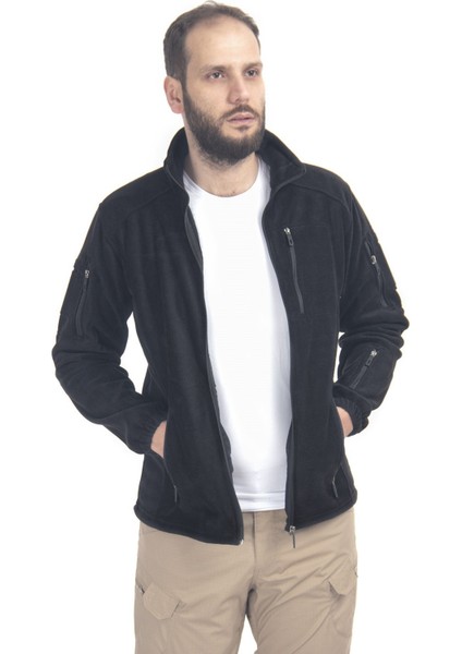 Special Taktik Polar Erkek Çok Cepli Polar Hırka Siyah