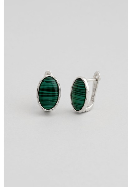 Mirror 18 Ayar Beyaz Altın Kaplama Gümüş Küpe