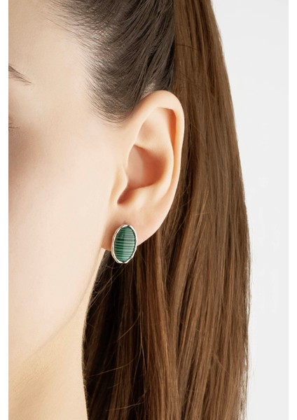 Mirror 18 Ayar Beyaz Altın Kaplama Gümüş Küpe modelleri