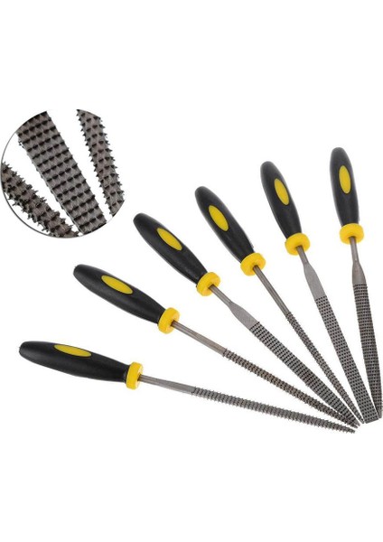 6163 Mini Ahşap Törpü Eğe Seti 14 cm (6 Parça)