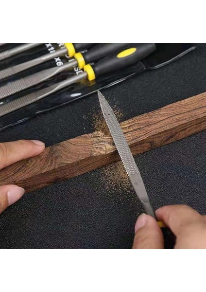 6163 Mini Ahşap Törpü Eğe Seti 14 cm (6 Parça)