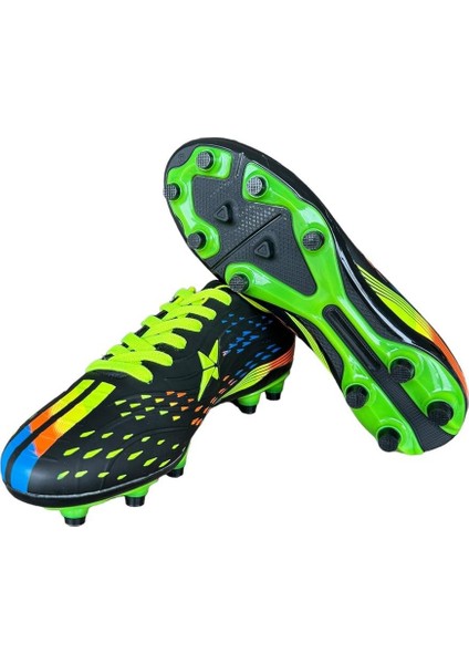 Erkek Tpu Taban Halı Saha Krampon Futbol Ayakkabısı Siyah - Sarı