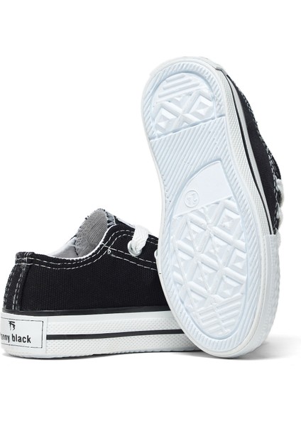 Çocuk Unisex Siyah Rahat Kalıp Bağcıklı Sneaker