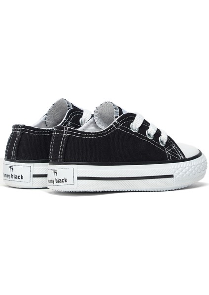 Çocuk Unisex Siyah Rahat Kalıp Bağcıklı Sneaker