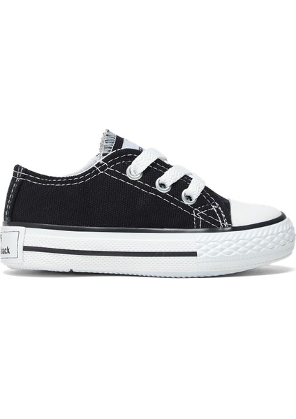 Çocuk Unisex Siyah Rahat Kalıp Bağcıklı Sneaker