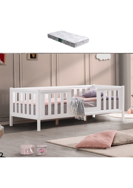 Montessori Yatak, Berlin Montessori Karyola - Beyaz + 1 Adet Comfort Yatak