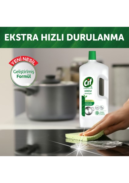 Krem Yüzey Temizleyici Amonyaklı Yağ ve Kireç Sökücü Leke Çıkarıcı 1500 ML