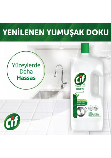 Krem Yüzey Temizleyici Amonyaklı Yağ ve Kireç Sökücü Leke Çıkarıcı 1500 ML