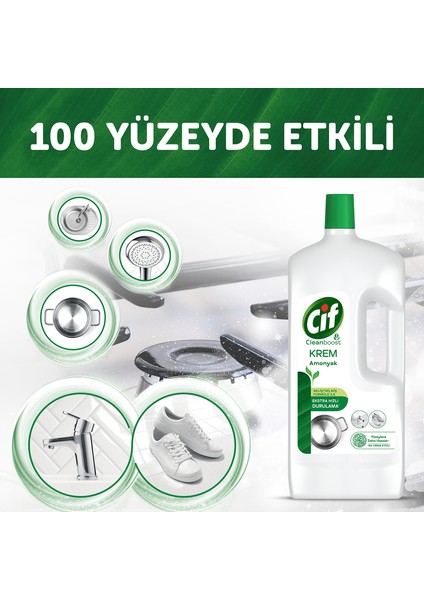 Krem Yüzey Temizleyici Amonyaklı Yağ ve Kireç Sökücü Leke Çıkarıcı 1500 ML