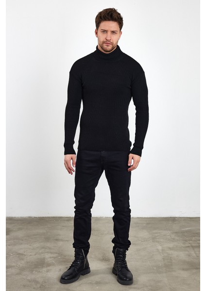 Erkek Balıkçı Yaka Slim Fit Fitilli Triko Kazak fiyatları