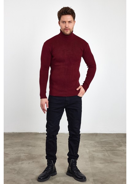 Erkek Balıkçı Yaka Slim Fit Fitilli Triko Kazak fiyatları