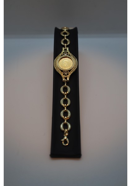 22 Ayar Çeyrek Altınlı Bileklik 1.75 gr Altın Kaplama Zirkon Taşlı 21.5 cm fırsatları